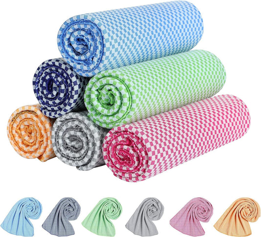 Cooling Towels for Neck and Face 10 Pack, 40X12’’ Soft Breathable Sweat Towels, Microfiber Sport Towel for Yoga, Gym, Workout, Running, Golf, Travel, Cooling Neck Wrap for Hot Weather