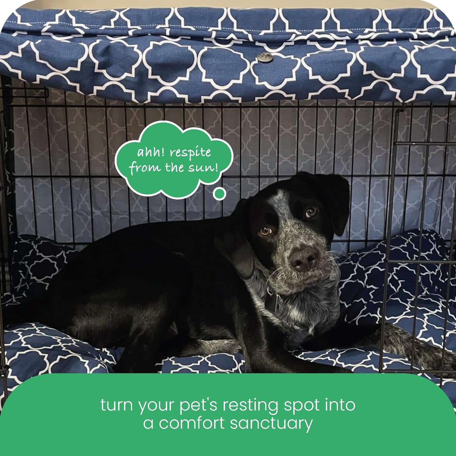 Molly Mutt Romeo & Juliet Dog Crate Cover, 100% Cotton Canvas Cover with 2 Roll-Up Panels, Ideal for Dog or Cat Crate, Durable, Washable, and Free of Harmful Chemicals, 24" X 18" X 21"