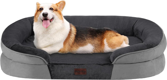 Dwanton Orthopedic Waterproof Medium Dog Bed Sofa, Gel Memory Foam, 36"