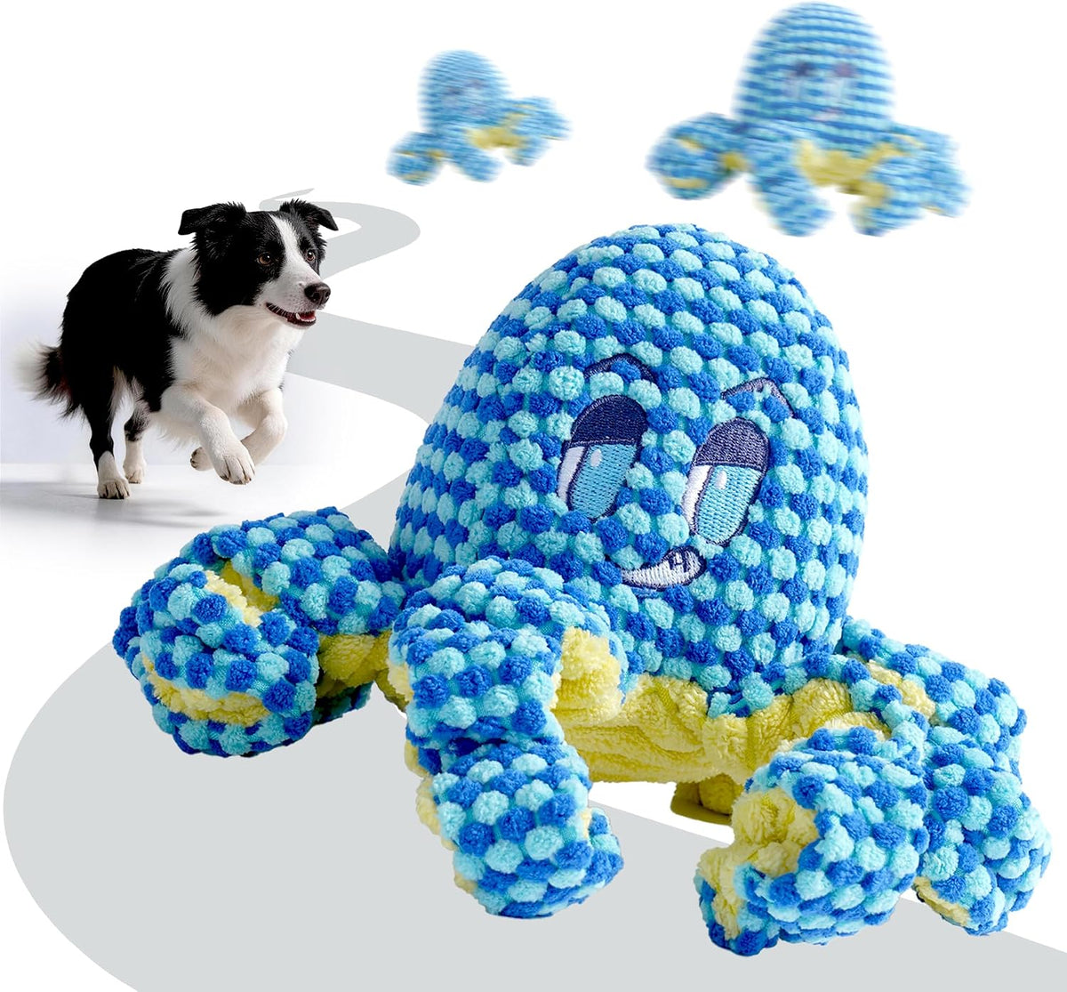 Interactive Dog Toy, Durable Bouncing Plush Octopus to Keep Dogs Busy