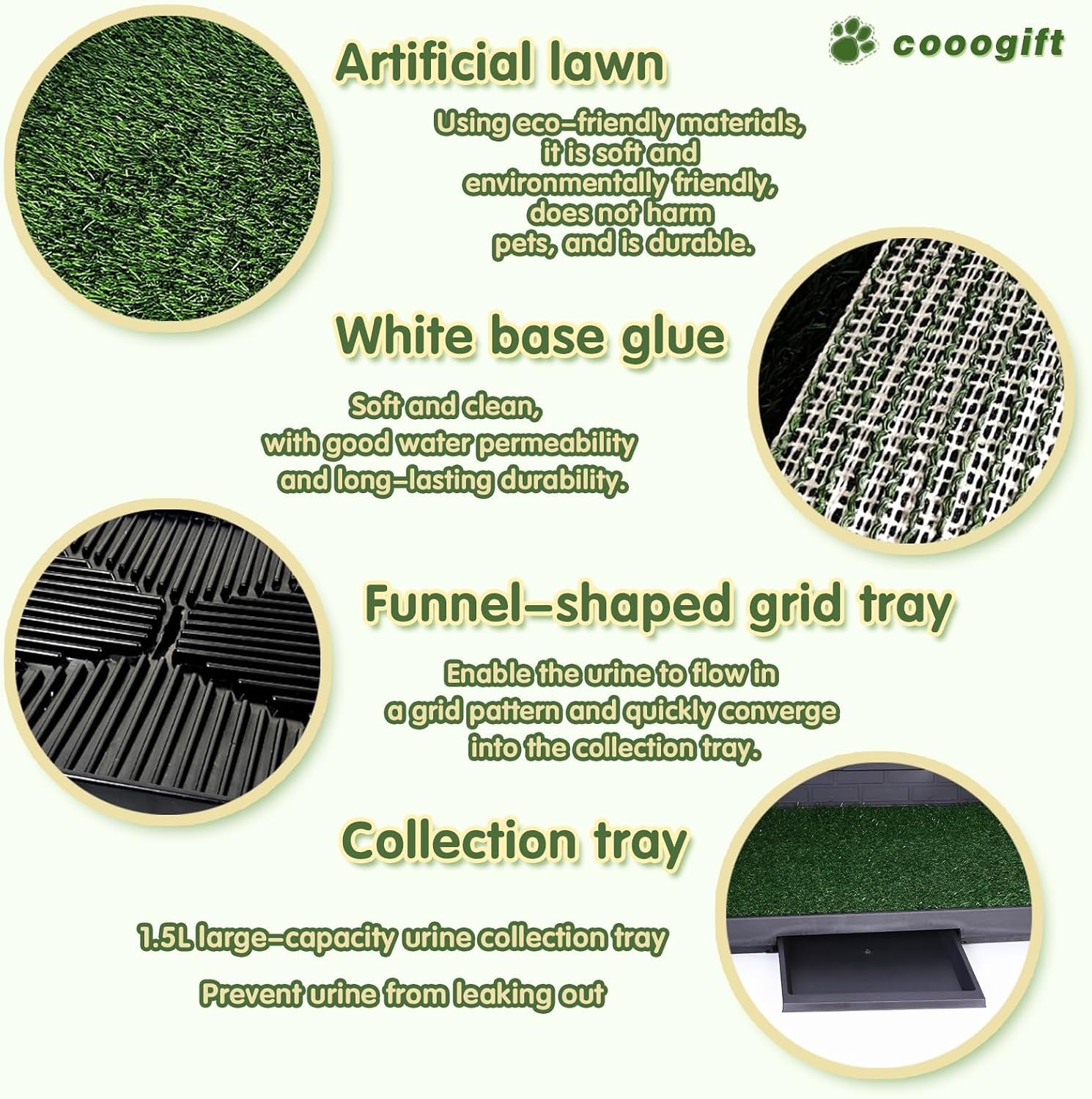 Large Dog Grass Pad with Tray, Reusable Potty Training Pad with Pee Baffle, Indoor & Outdoor 30" 20" Artificial Grass Patch for Small&Medium&Big Dogs