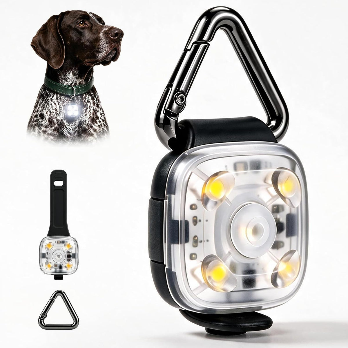 Dog Collar Light, 3 Modes Dog Lights for Night Walking, Pet Safety Light