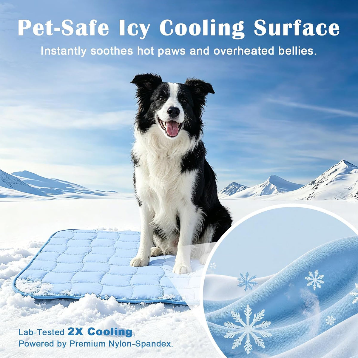 JOLLYVOGUE Cooling Mat for Dogs, Large Dog Cooling Pad, 44"X32", Blue