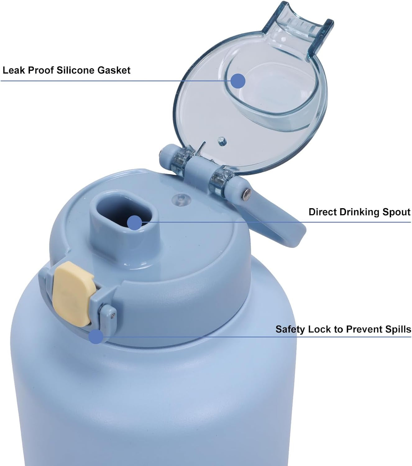 Gint 37Oz Insulated Stainless Steel Dog & Human Water Bottle, All-In-1 Travel Dispenser with Detachable Bowls & Carrying Case, Leak-Proof Pet Canteen for Walking, Hiking, Camping, Car (Blue)