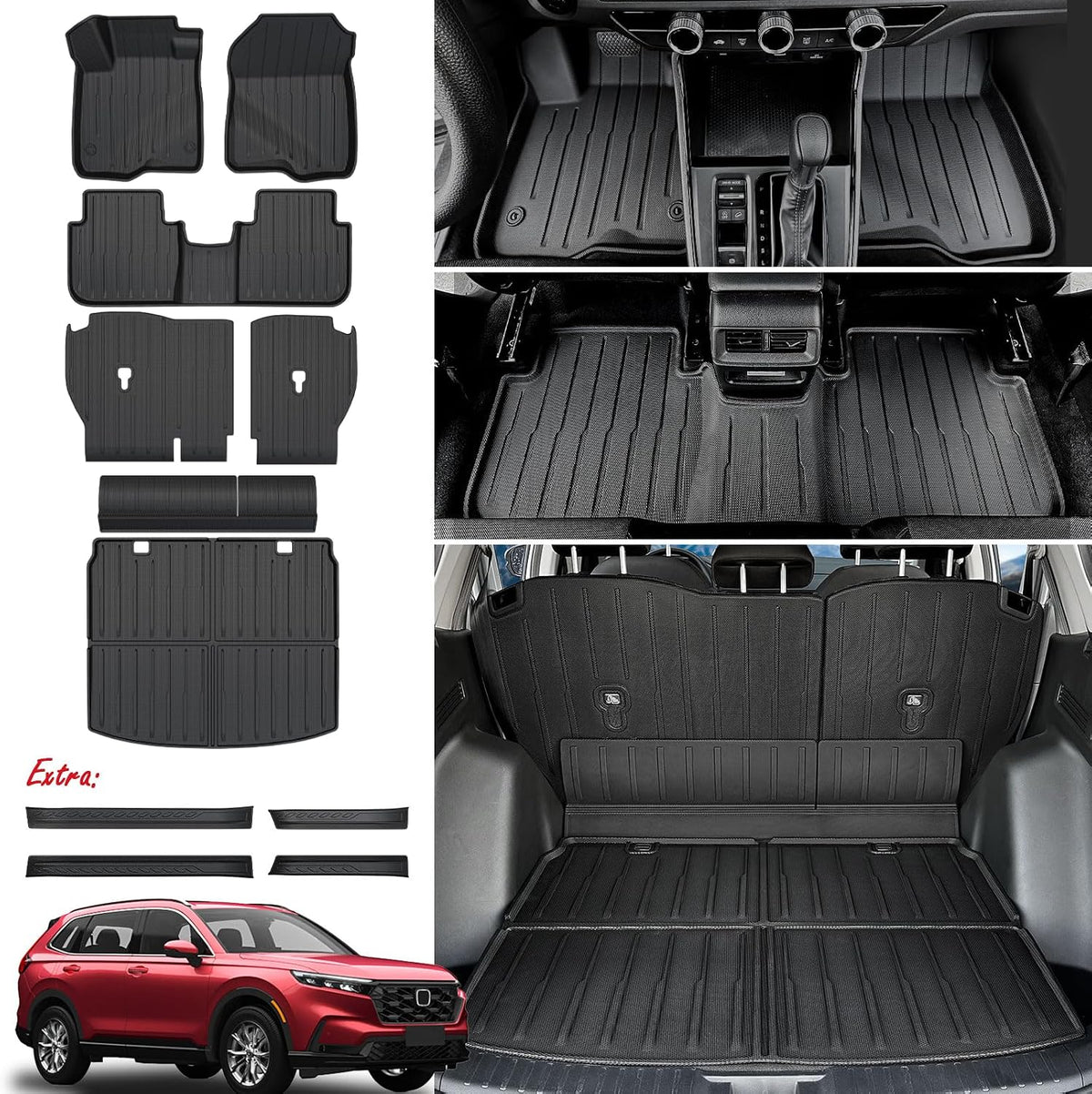 Floor Mats for Honda CRV 2023-2027 Hybrid & Gas, with Cargo Mat
