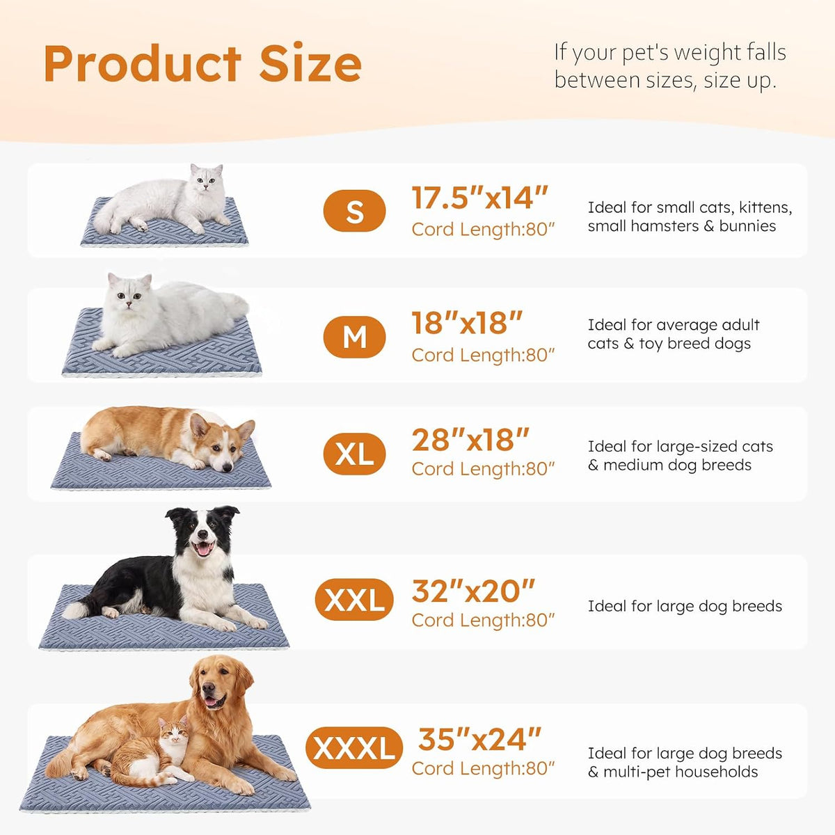ZOMISIA Cat Heating Pad, Heated Cat Bed Indoor, 11 Temp & 25 Timer Settings