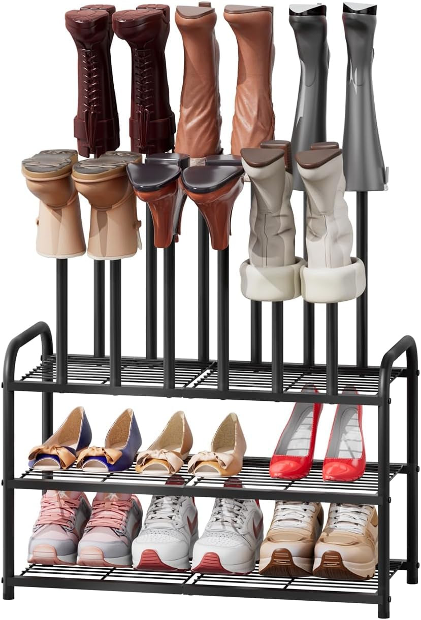 Viewcare Tall Boot Rack, Boot Rack Organizer, Tall Boots with Shoe Rack for Closet, Shoe Shelf Storage Organizer for Entryway Space