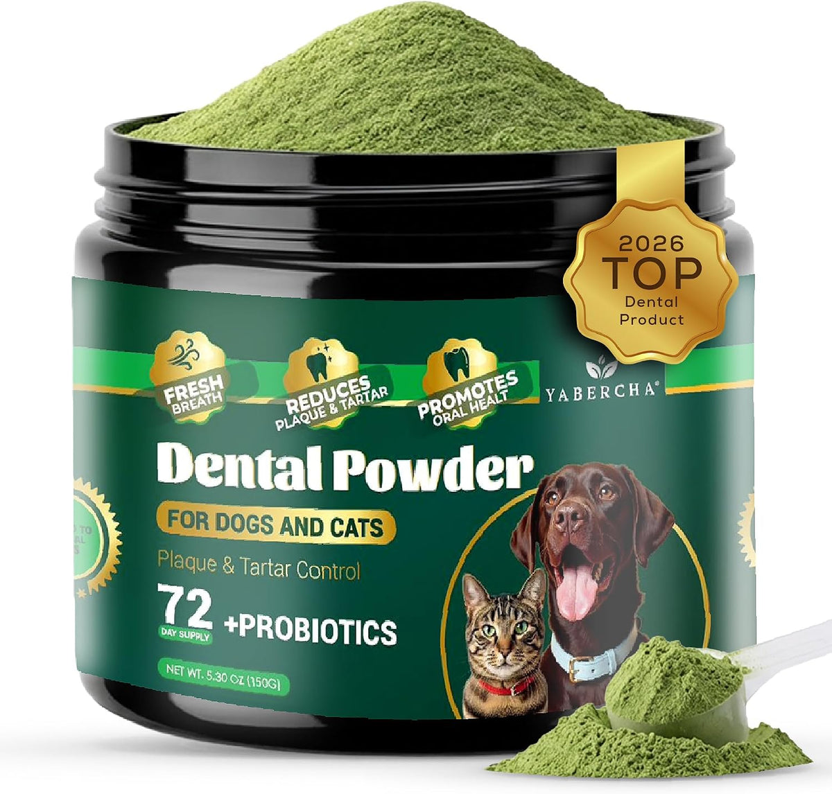 Dogbiotics Dog Dental Powder - Iron Paws for Dogs - Dog Teeth Cleaning Powder - Dogs Breath Freshener - Enzymes & Probiotic with Tartar & Plaque off - Pets Tooth Cleaning- 150G/5.3 Oz