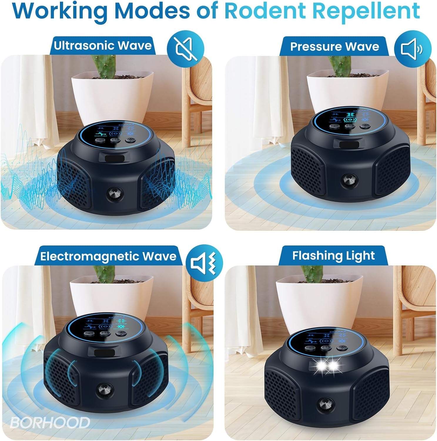 Ultrasonic Pest Repellent Plug-In, Electronic Mouse Traps & Insect Repellent, Pest Control for Rodent, Roach, Ant, Squirrel, Spider, Bugs, Mouse, Rat, Bat for Home, Office, Warehouse Black 1 Pack