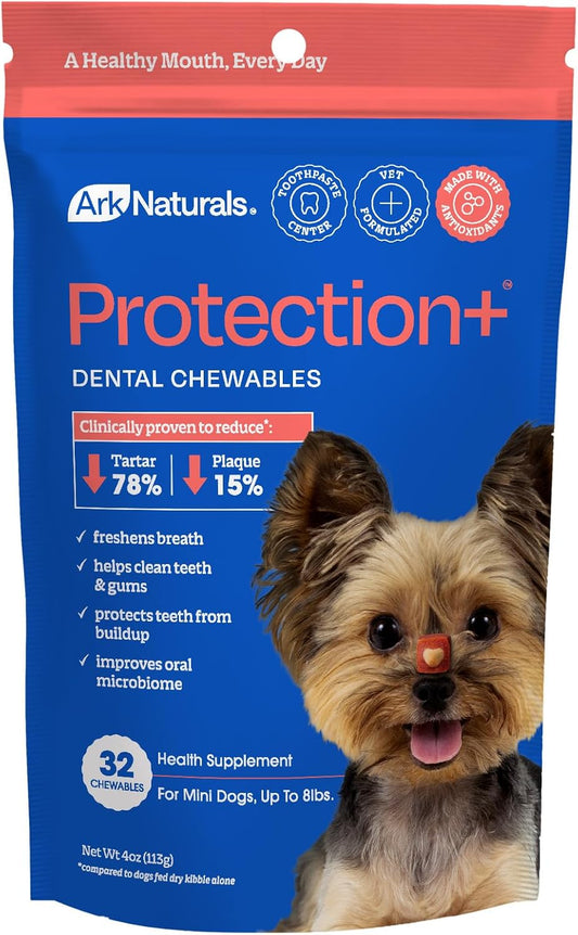 Ark Naturals Protection+ Brushless Toothpaste Chews - Mini Breeds (32 Ct)