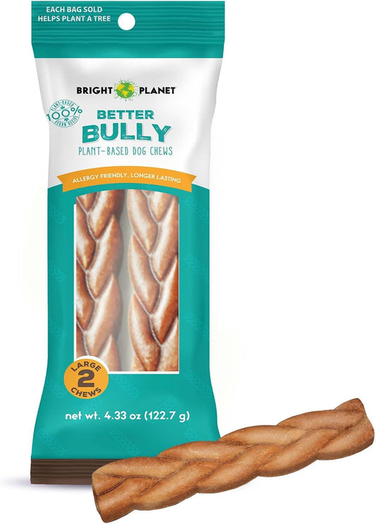 Better Bully Dog Chews, Rawhide-Free, Vegan Large, 2 Ct