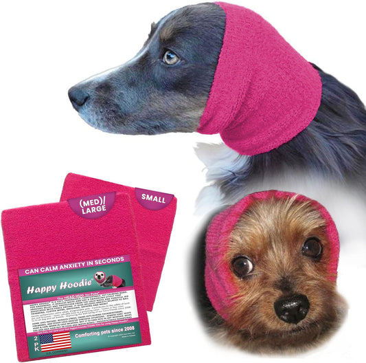 Happy Hoodie 2 Pack Dog and Cat Calming Band for Noise and Anxiety Relief