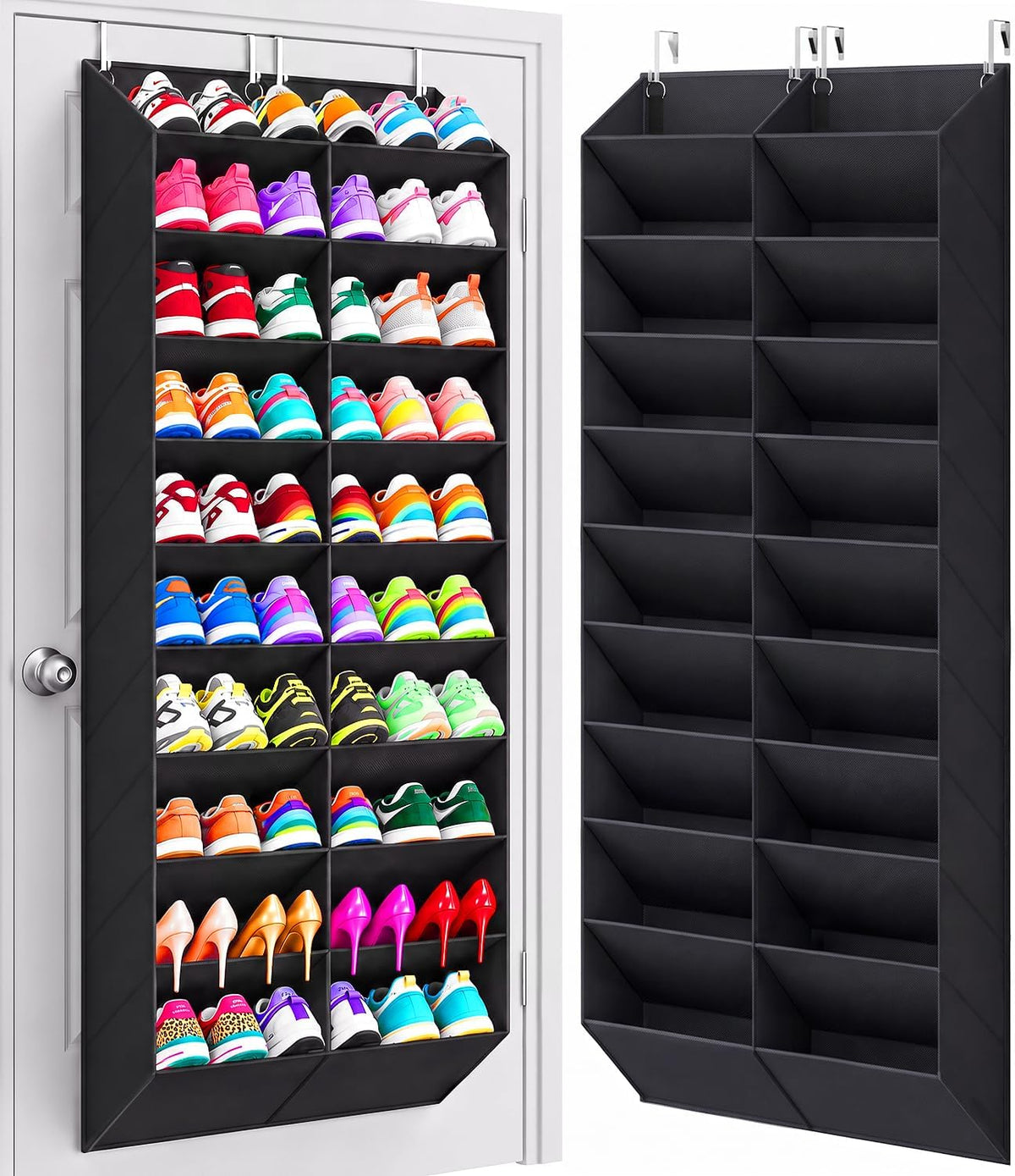 UVIAHOMI 20-30 Pairs over the Door Shoe Organizer, 20 Breathable Pockets