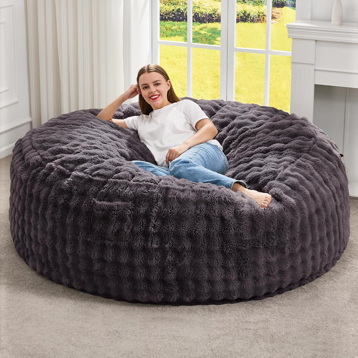 Hobestluk Adults Bean Bag Chair 5FT Big Beanbag Chair Giant Large Oversized