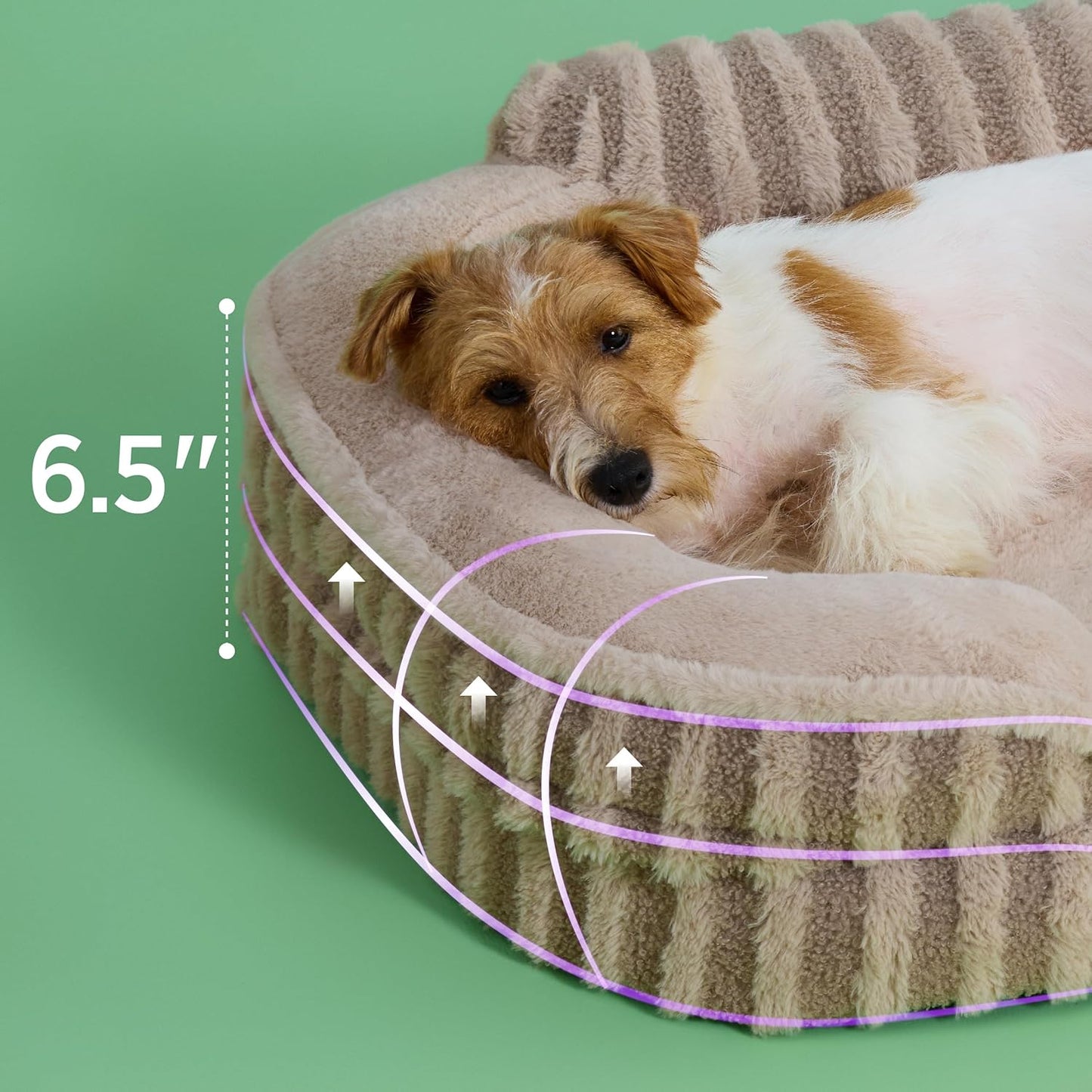Cute Dog Bed Medium Size Dog, Orthopedic Waterproof Medium Pet Beds with Sides, High Back Non-Slip Bottom and Egg-Crate Foam Pet Couch Sofa with Washable Removable Cover, Hazel