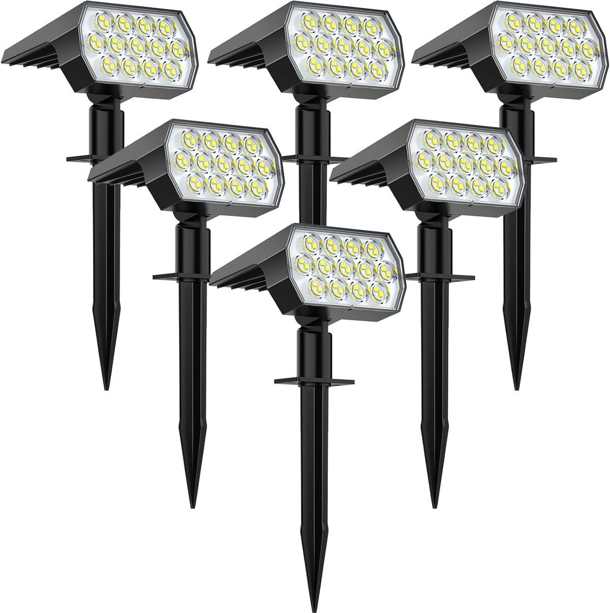 WELALO Solar Light Outdoor, IP68 Waterproof, 65 LED, Cool White, 6 Pack
