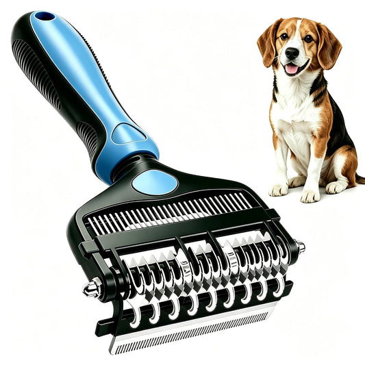3-IN-1 Pet Grooming Tool - Undercoat Rake, Dematting Comb & Deshedding Brush for Cats & Dogs - Removes Mats