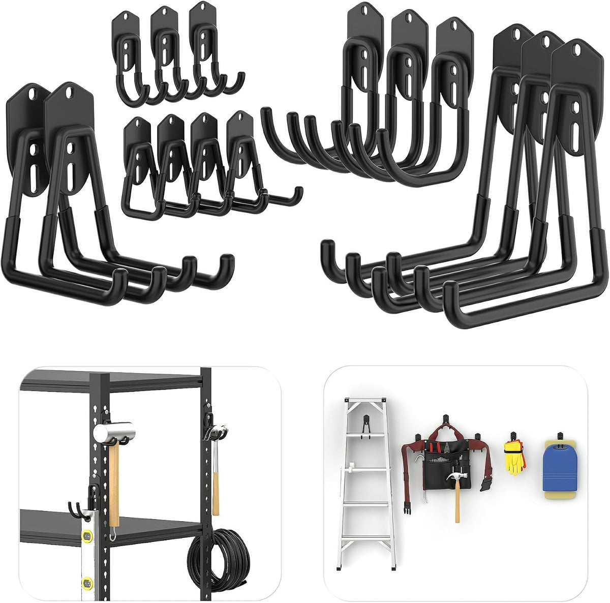 TORACK 15 PCS Garage Storage Hooks, Shelving Hooks for Shelving Units