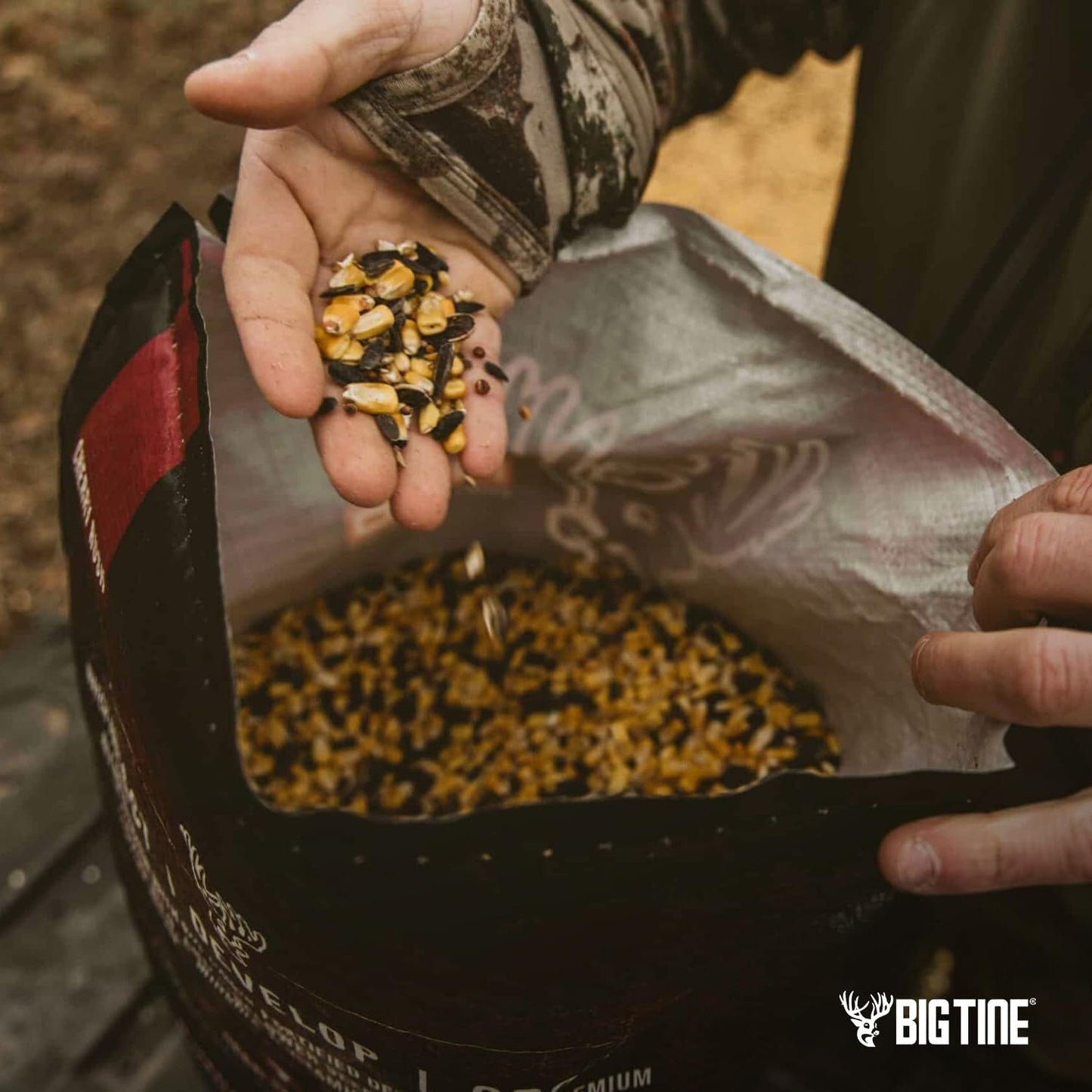 Big Tine Fortified Deer Blend, 10 Lbs, Cherry Rush Flavor, Whole Grain Feed, Nitro Mineral Formula, Nutritious, Packed with Vitamins and Minerals, Supports Antler Growth, Gravity or Ground Feeding