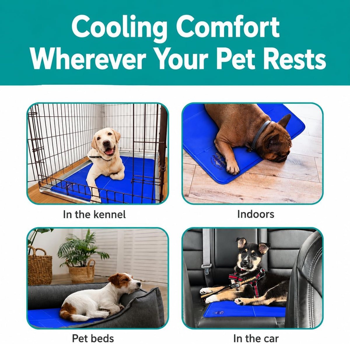 Arf Pets Dog Cooling Mat - Solid Gel Self-Cool Pad | Durable & Non-Toxic