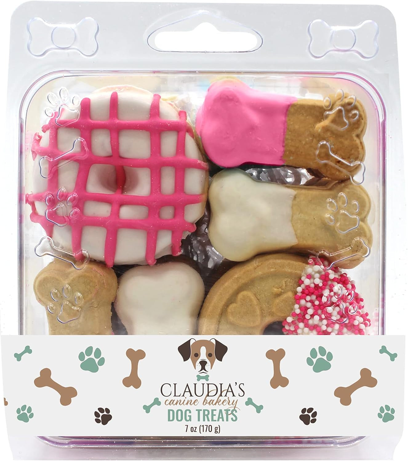 Claudia'S Canine Bakery Pink Passion Assortment of Gourmet Dog Cookies, 7Oz