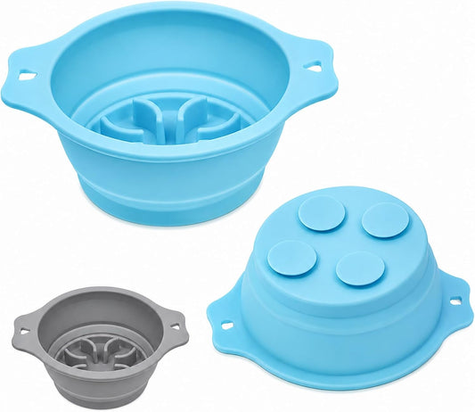 2Pack Oldable Silicone Dog Bowls Portable Pet Water Dish for Outdoor Hiking