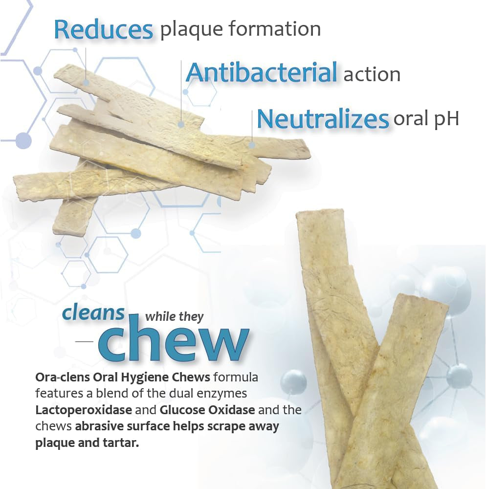 Oral Hygiene Chews for Small Dogs-Enzymatic Dental Treats for Daily Oral Care, Cleans Teeth and Freshens Breath, Reduces Plaque, Bacteria and Tartar Build up without Brushing-30 Chews