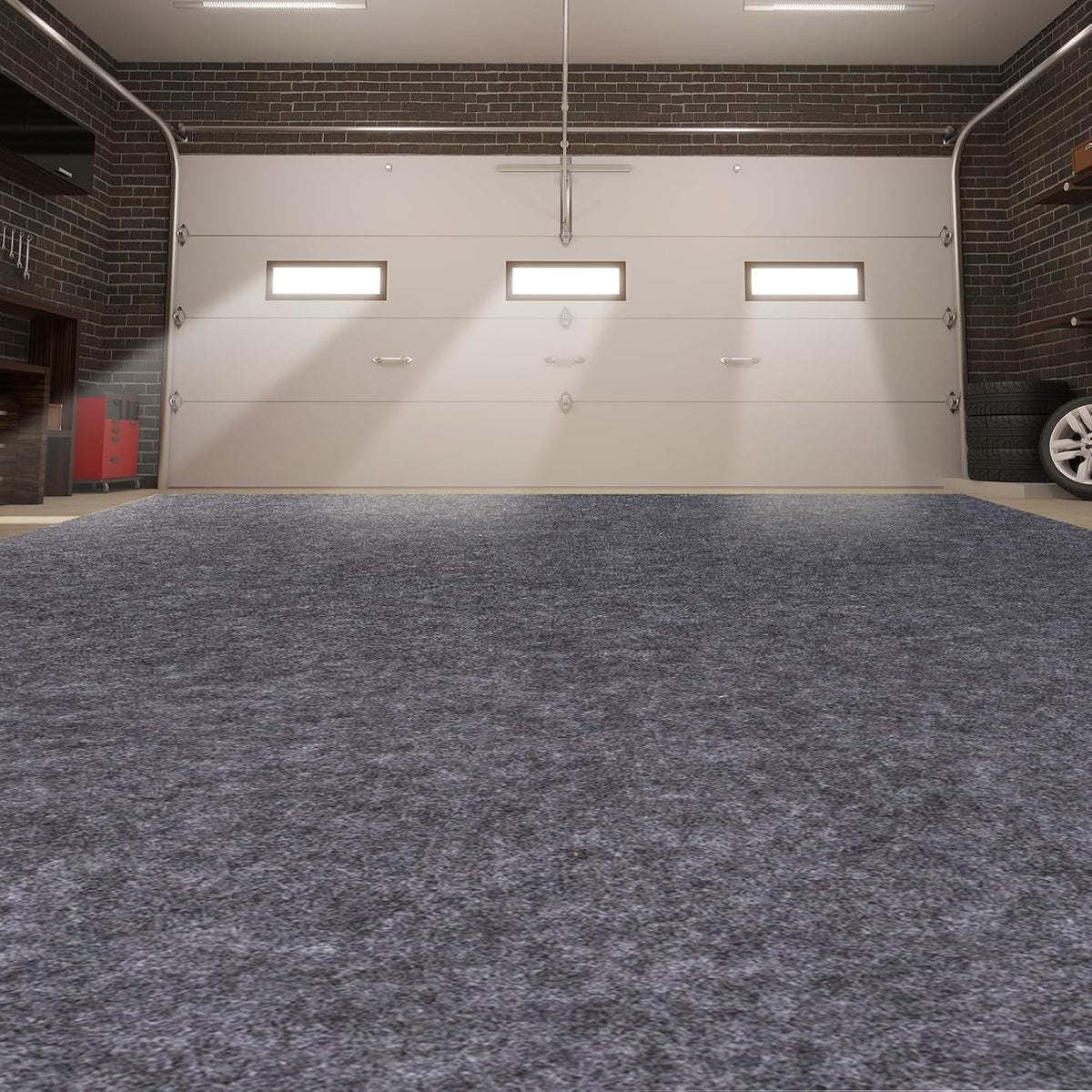 Garage Mats Oversize Garage Floor Paking Mat for under Car, 7.4 X 8.4 Ft Non-Slip Gray Garage Flooring Carpets, Absorbent Oil Garage Parking Mat, Waterproof Mats