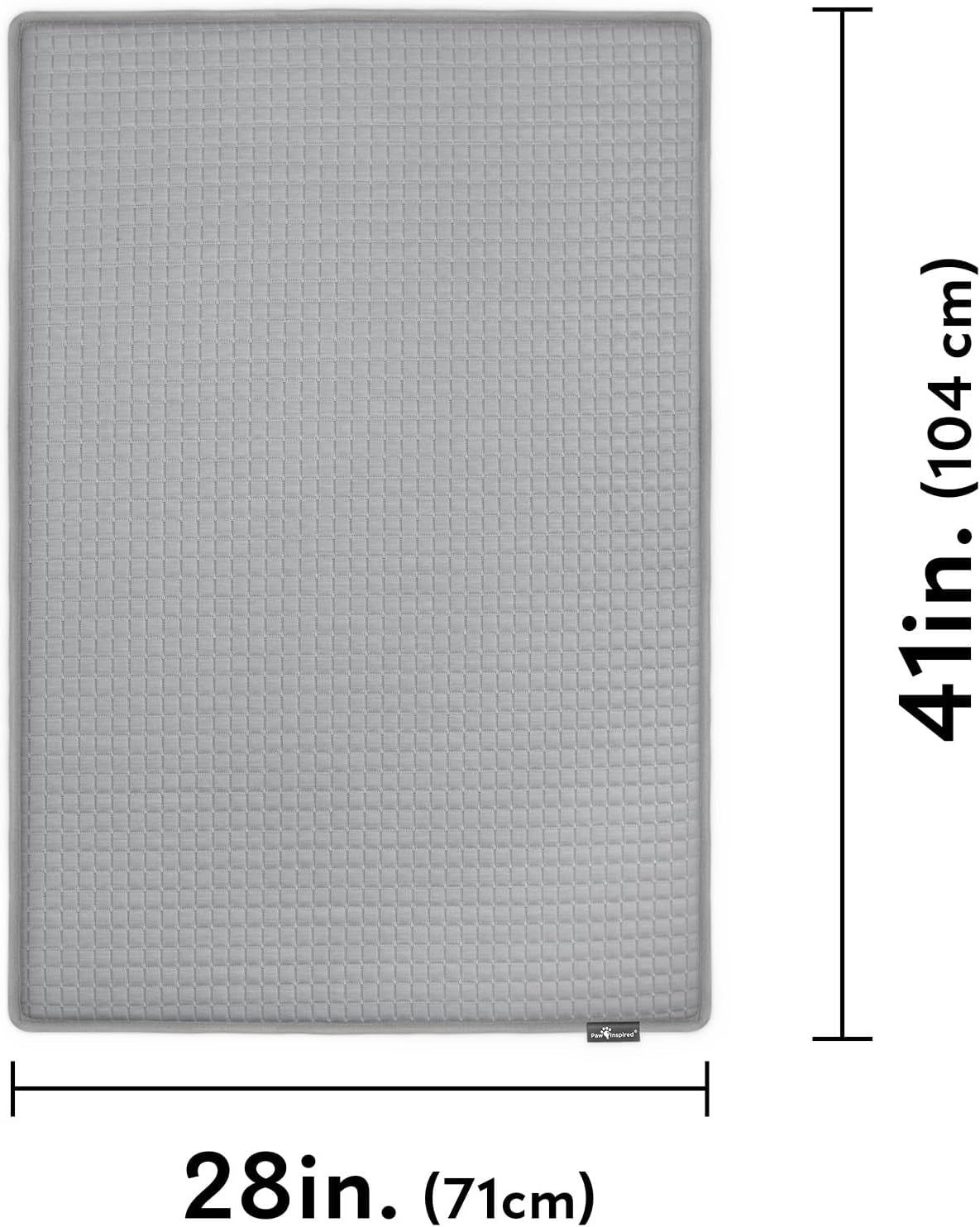Paw Inspired Cooling Orthopedic Crate Pad, 41X28 Inch, Gray
