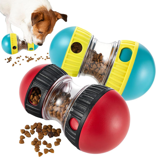 Silipull 2 Pcs Dog Interactive Puzzle Toys Dog Toy Treat Dispenser Rolling Adjustable Food Dispensing Treat Puppy Feeder Slow Feeding for Training Large Medium Chewers Breed Pet Gift Keep Busy