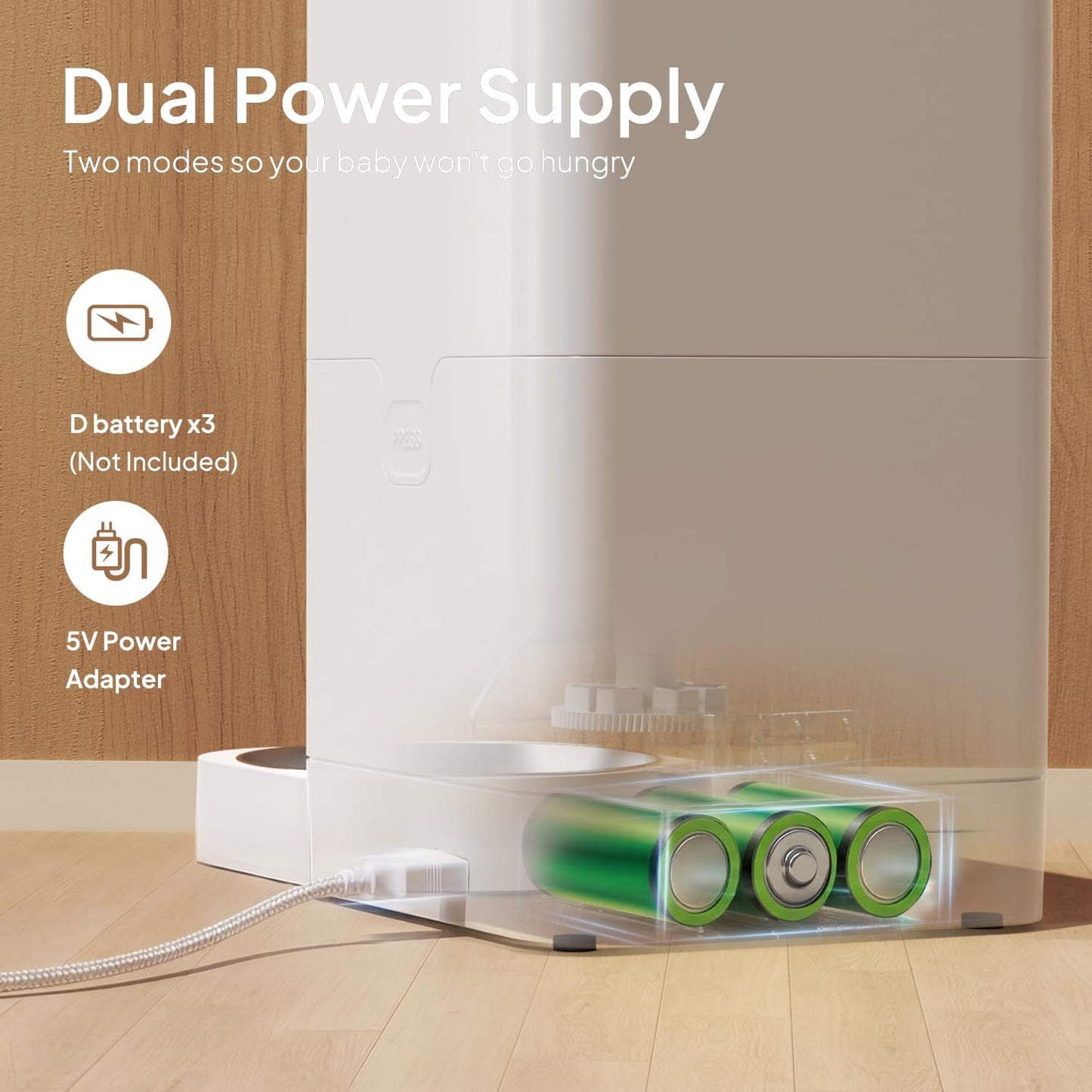 VOLUAS Automatic Cat Feeders - Timed Pet Feeder for Cats and Dogs with Dry Food Dispenser, Desiccant Bag, Programmable Portion Control, 4 Daily Meals, 10S Voice Recorder