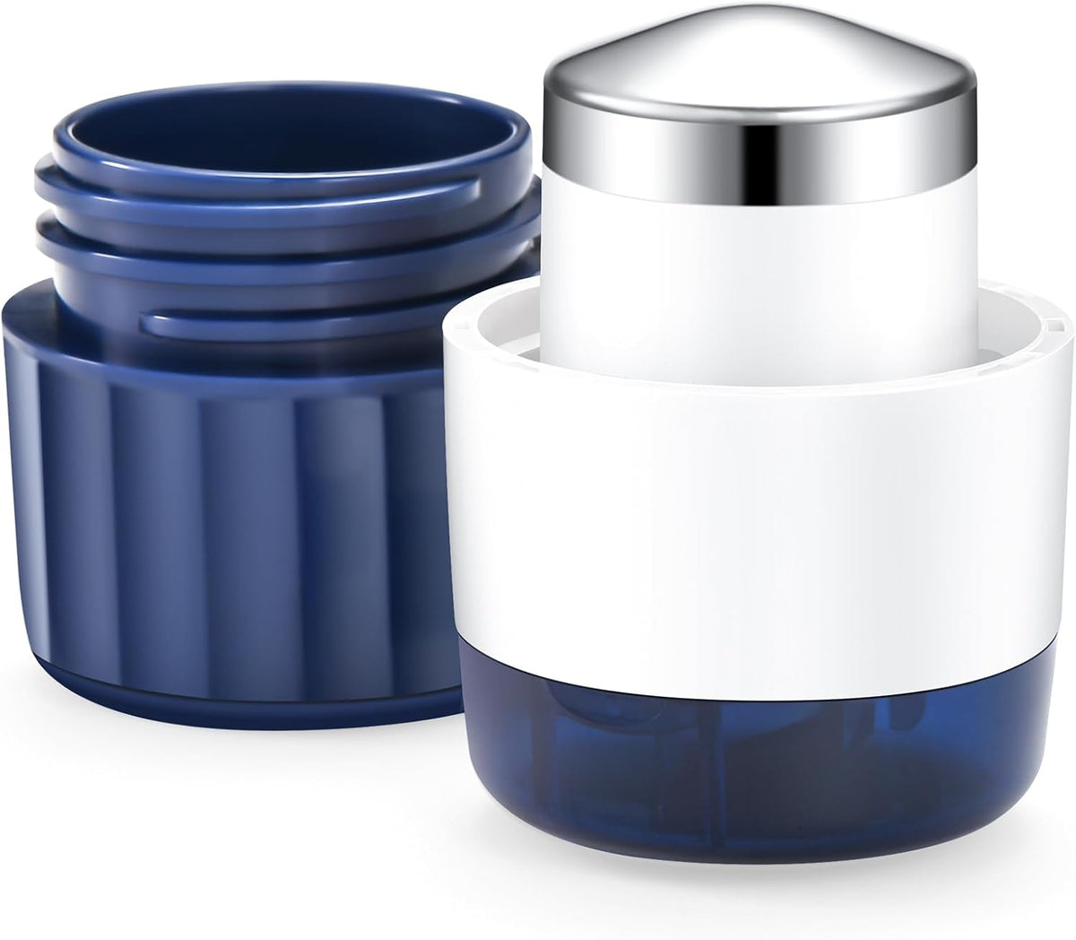 Fullicon Pill Crusher, Stainless Steel Grinding Head, Pill Cutter, Indigo