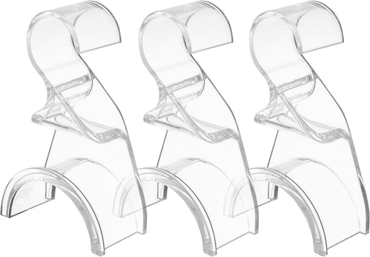 Clear Purse Hanger Closet 3 Pack, Acrylic Purse Hooks for Closet