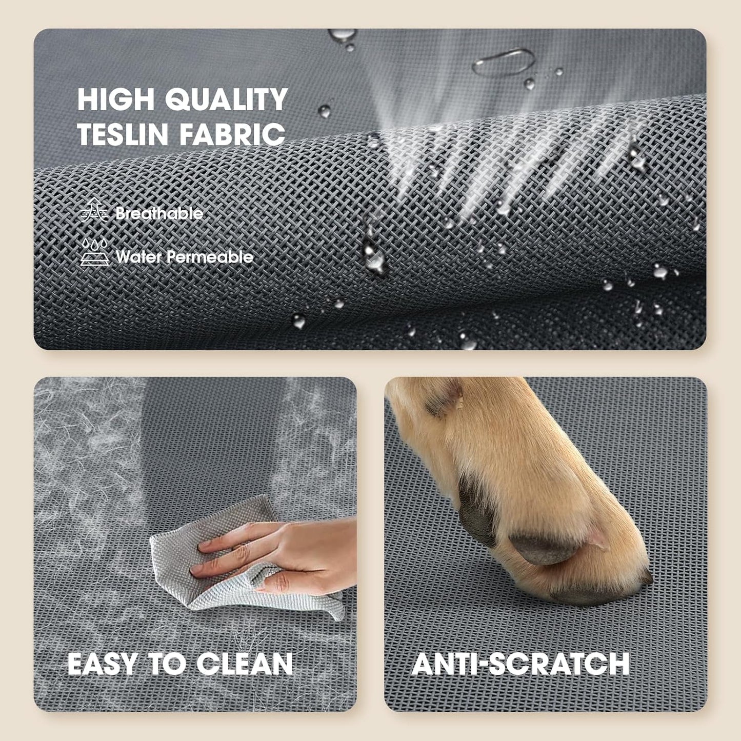 Czpalo Elevated Dog Bed, Raised Outdoor Dog Bed for Large Sized Dogs, Portable Cooling Pet Cot with Breathable & Washable Mesh, Indoor & Outdoor Pet Hammock with Skid-Resistant Feet.
