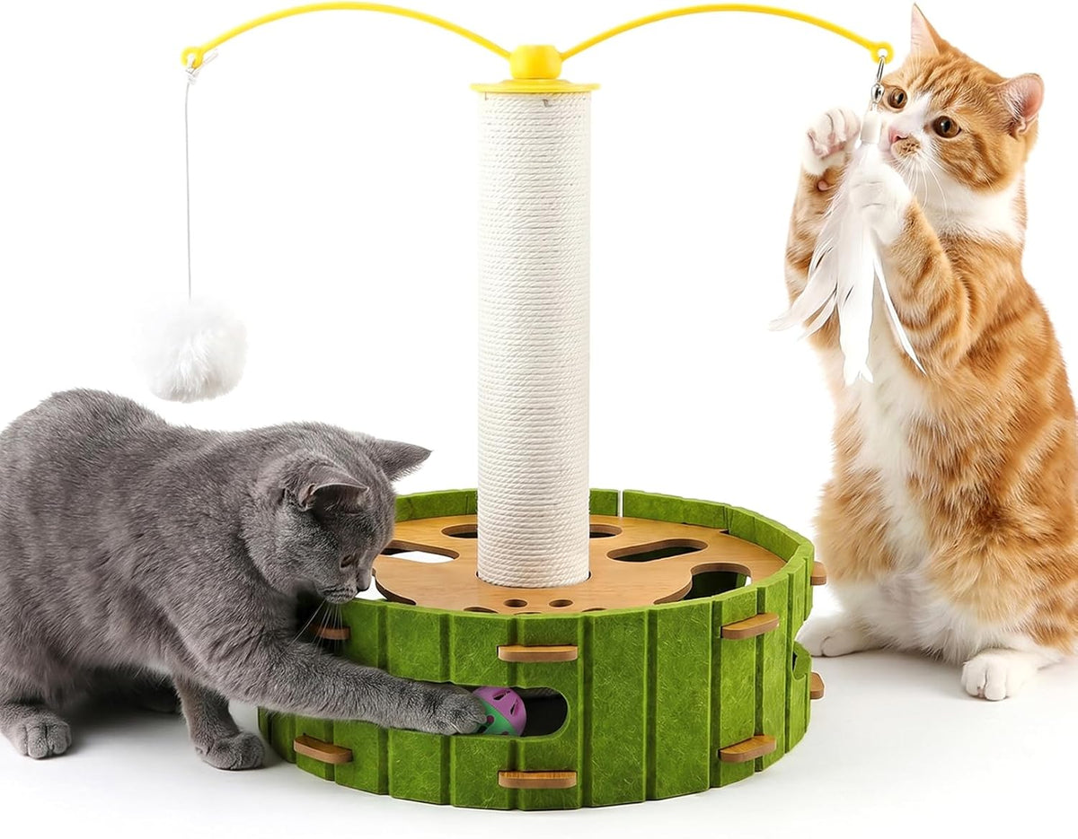 Cat Puzzle Box for Indoor Cats, Cat Nail File Scratcher