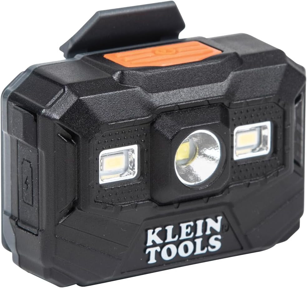 Klein Tools 60347 Hard Hat, Vented Full Brim, W/Headlamp, KARBN Pattern