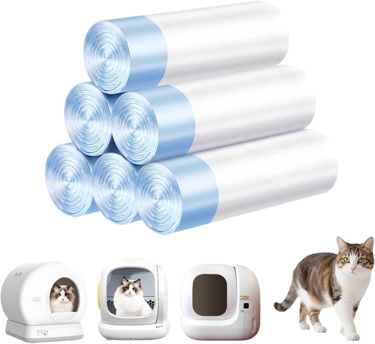 Cat Litter Bags 120 Count, 21.65"X11.8",Self-Cleaning Cat Litter Box Liners Bags Waste Bags for Pet Poop,Thick Heavy Duty Drawstring Replacement Cat Litter Liners,Tear-Resistant
