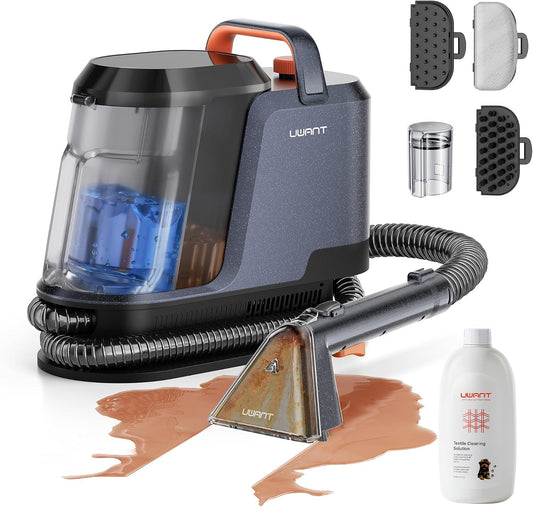 Uwant Carpet Cleaner Machine 18Kpa Portable Carpet Cleaner for Cars Couch, 2In1 Water Tank Upholstery Cleaner, Spot Cleaner with Cleaning Tools, 2.4 Liter Set of 1