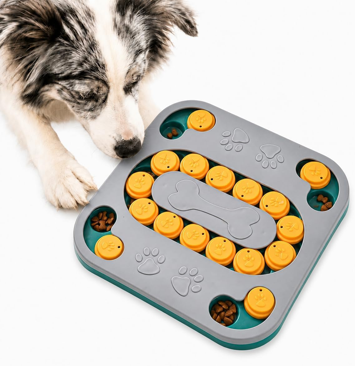 Cat Puzzle Toy, Treat Dispenser & Slow Feeder for Cat and Dog (Grey)