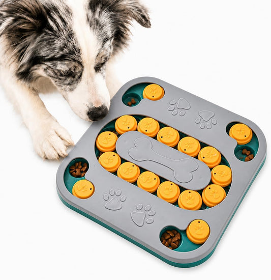 Cat Puzzle Toy, Treat Dispenser & Slow Feeder for Cat and Dog (Grey)