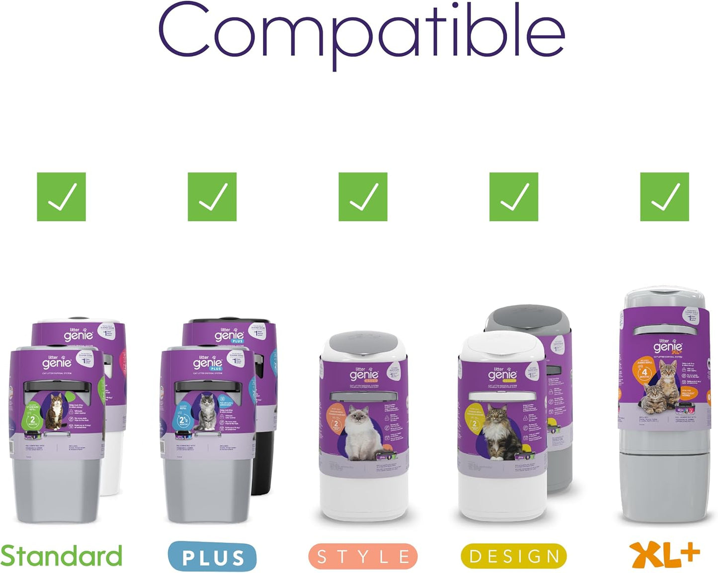 Litter Genie Refill Bags | Jumbo 2-Pack, 56 Total Ft | up to 8 Months of Supply in 2 Cartridges | Ultimate Odor Control Cat Litter Bags