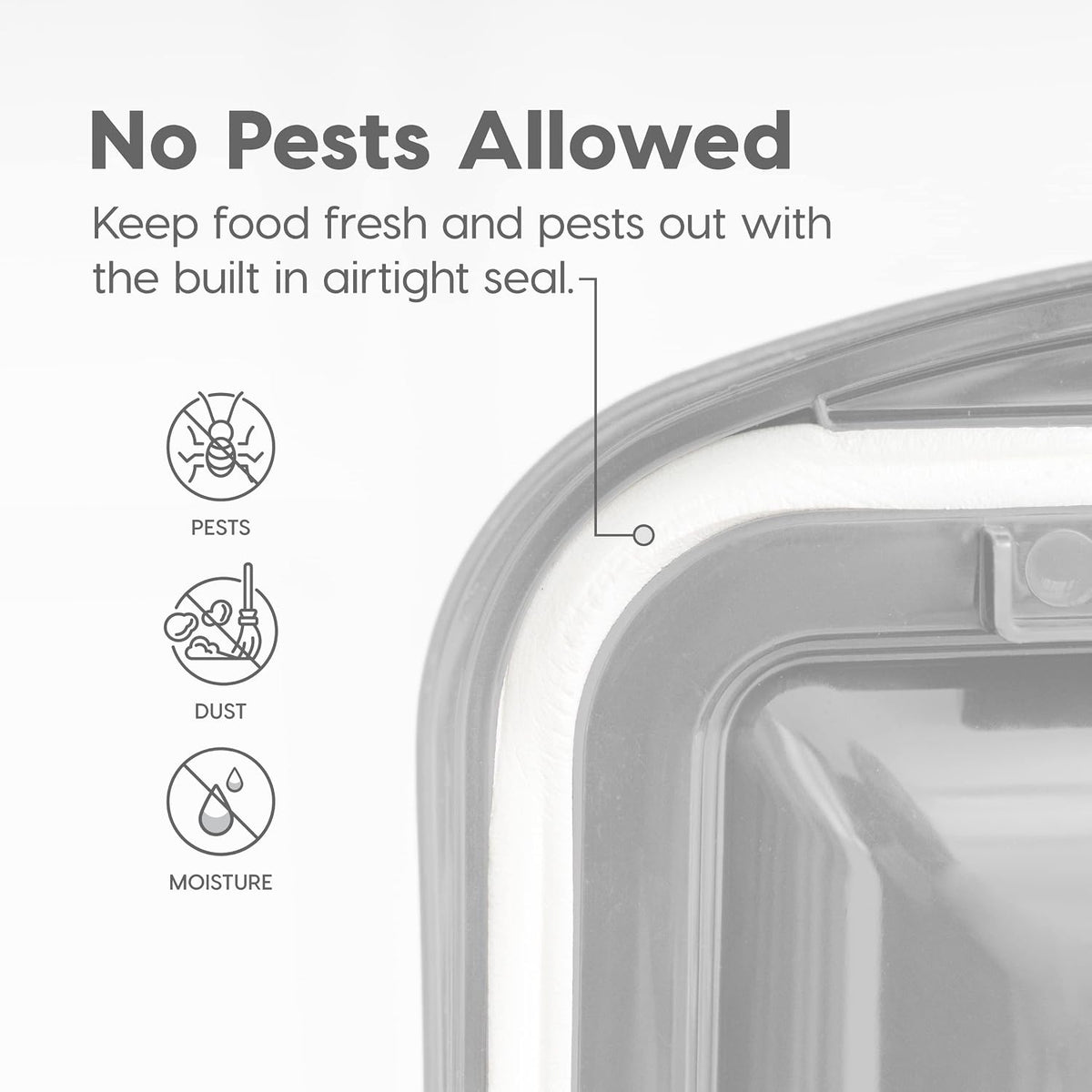 IRIS USA Dog Food Storage Container, up to 25 Lbs, Clear/Gray, Made in USA