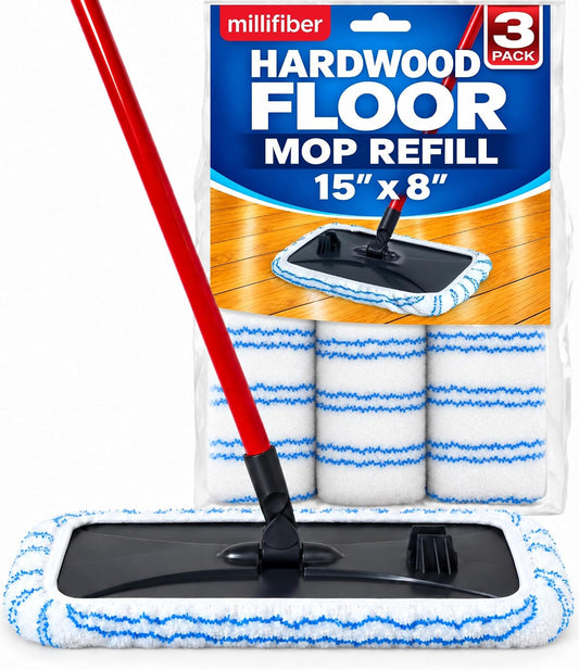 Millifiber Microfiber Mop Refills 15X8 Inches, 3-Pack (Mop Is Not Included)
