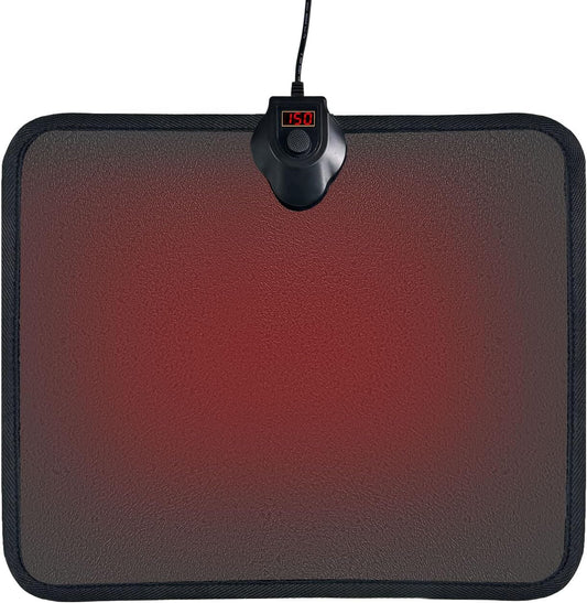 Upgraded Foot Warmer under Desk Heater, Electric Heated Floor Mat, Fast Heat, 8 Temp Levels & Auto Shut off Timer, Energy-Saving, Splashproof, Foot Heating Pad for Desk, Office, XL (Black)