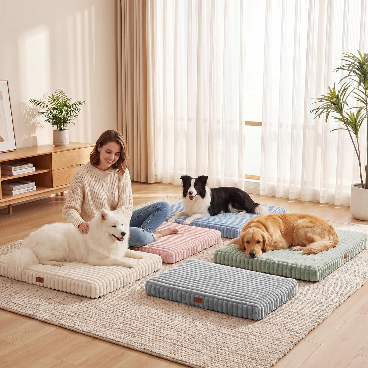 Orthopedic Dog Bed for Medium Dog, Waterproof Washable Pet Bed for Crate