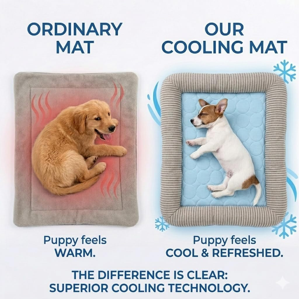 Dog Cooling Mat for Summer, Self Cooling Ice Silk Pet Bed Mat for Crate, Sofa & Car Seats, Breathable Washable Pressure Activated Cool Pad for Small, Medium, Large Dogs and Cats (Pink Mat, Small)