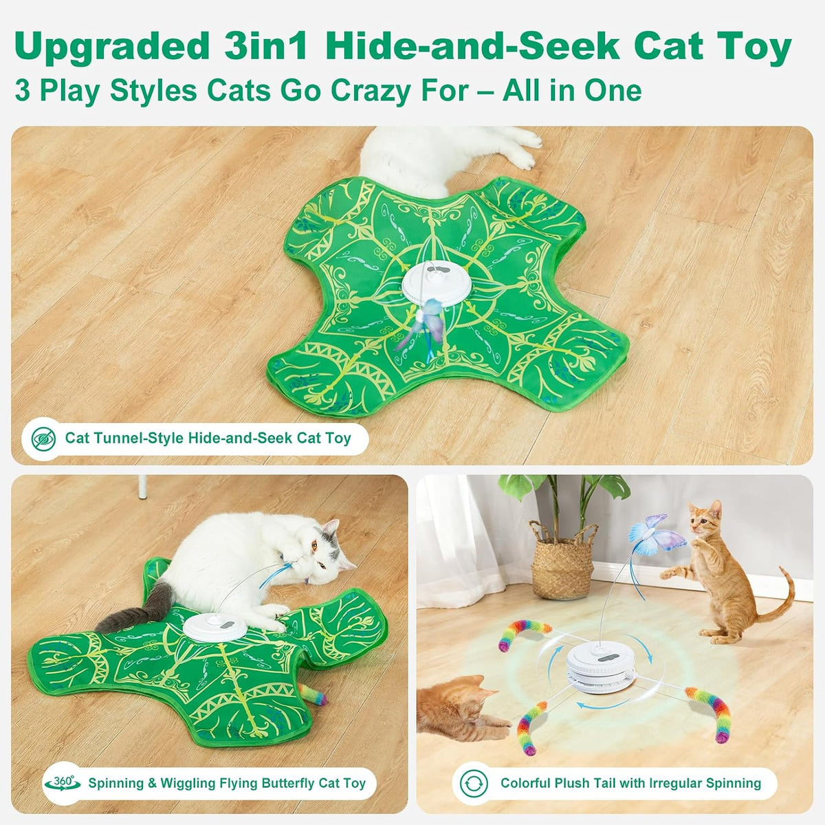Interactive Cat Toys for Indoor Cats,Automatic Kitten Tunnel Toys
