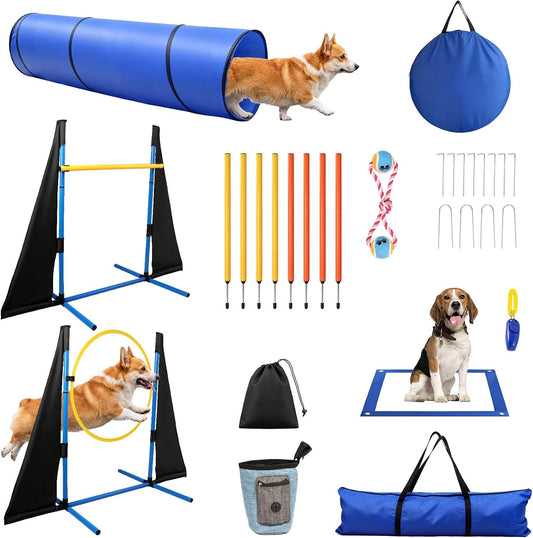 POPMOON Dog Agility Equipment 10 PCS, Dog Agility Course Backyard Set