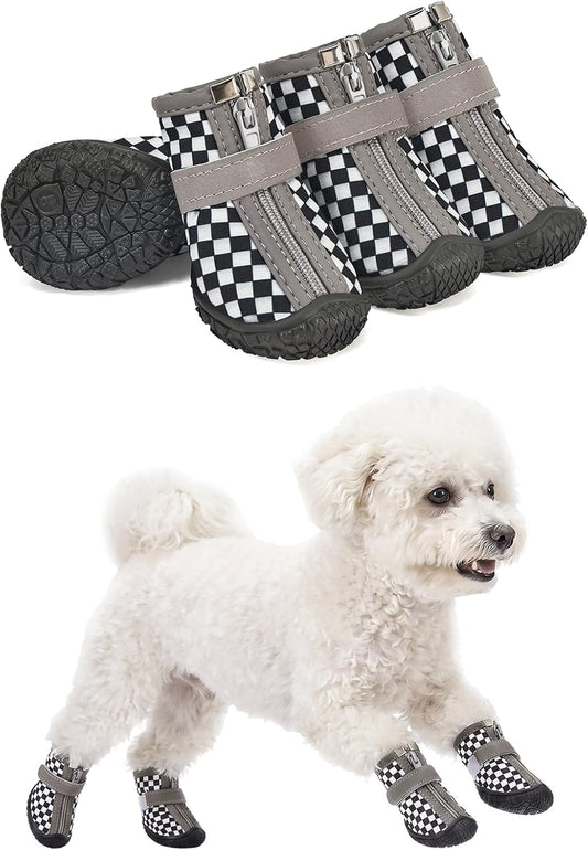 Haloumoning Dog Shoes Waterproof Non-Slip Booties for Small Medium Dogs