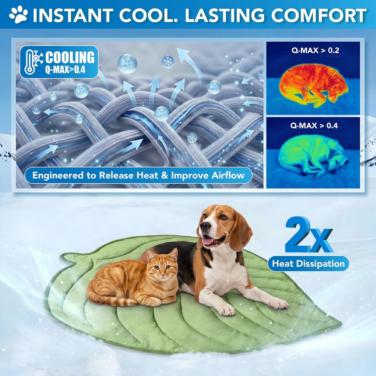 Petami Dog Cooling Mat Reversible Fleece Blanket for Pet Cat, S 32X39 Green